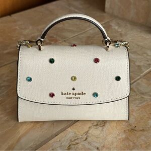 Kate Spade Darcy Micro Satchel Studded Cream
